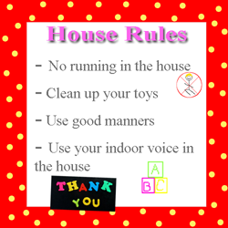 Examples of house rules for toddlers